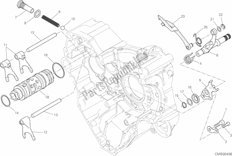 All parts for the Gear Change Mechanism of the Ducati Multistrada 1200 S Touring Brasil 2018